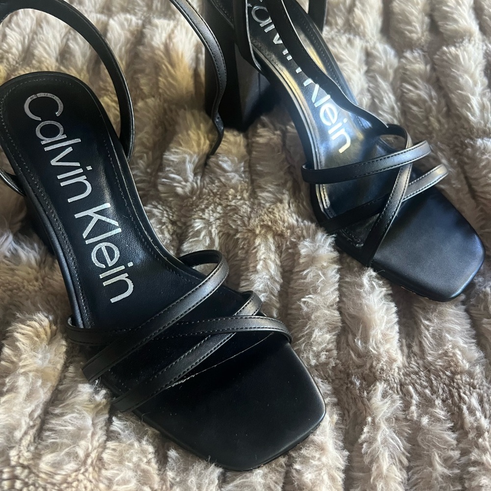 Calvin Klein Strappy Black Heels